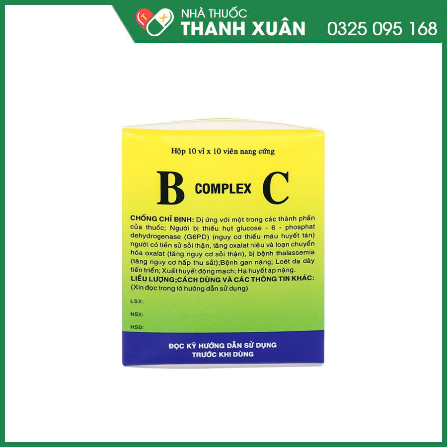 B Complex C dự phòng và bổ sung thiếu hụt vitamin nhóm B, C